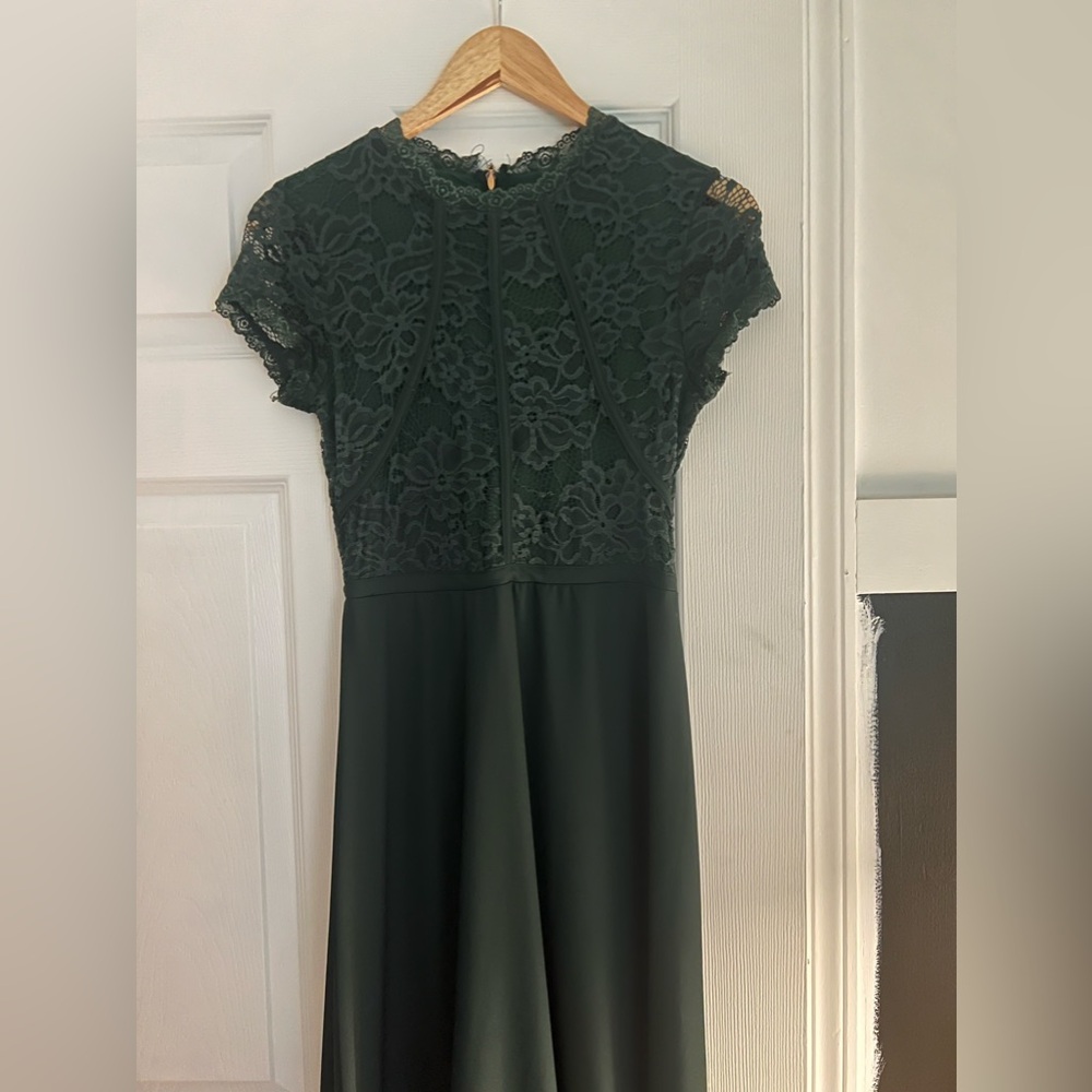 Green Lace Top Maxi Dress